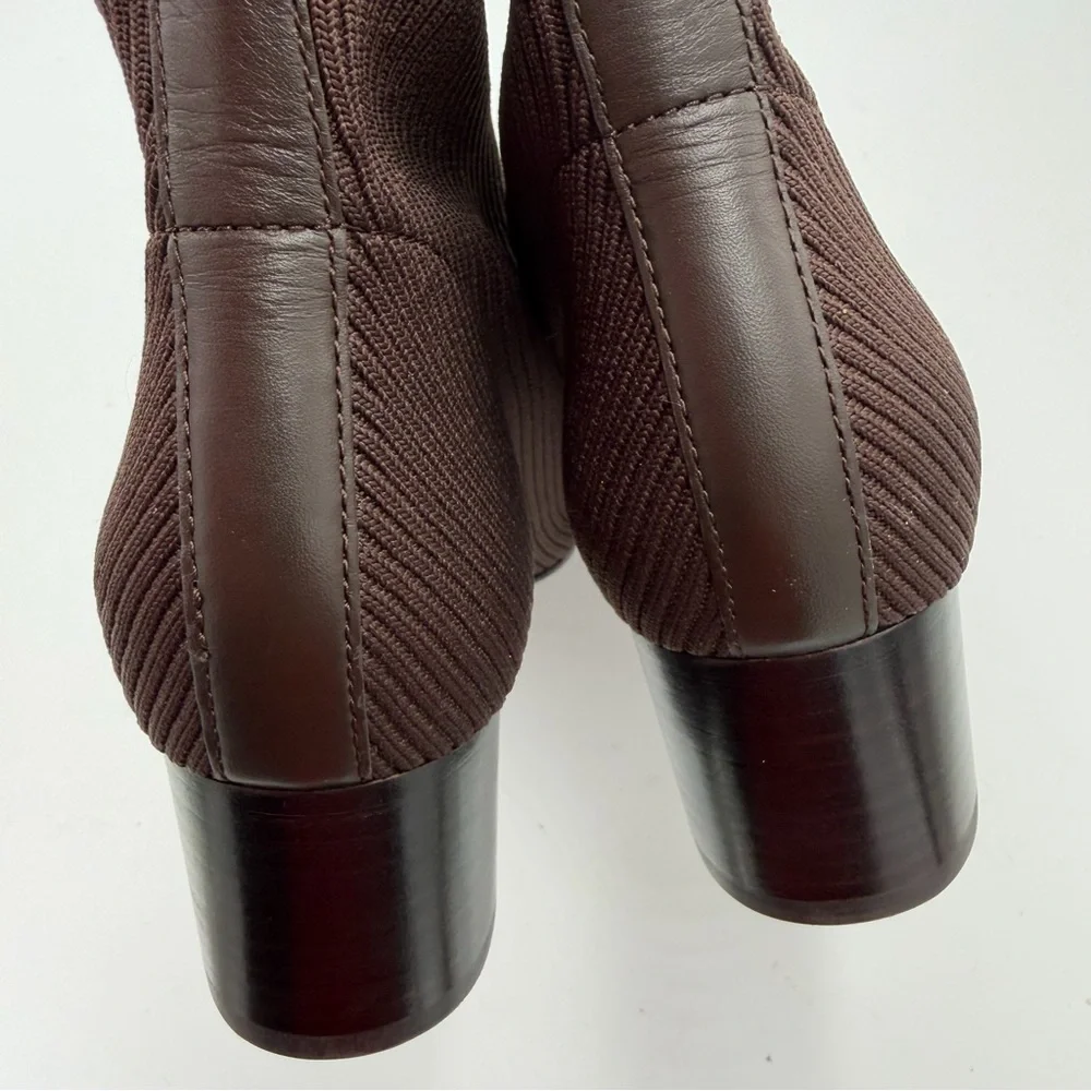 NEW Everlane Dark Brown Knit The Glove Heel Boot in Size 7.5